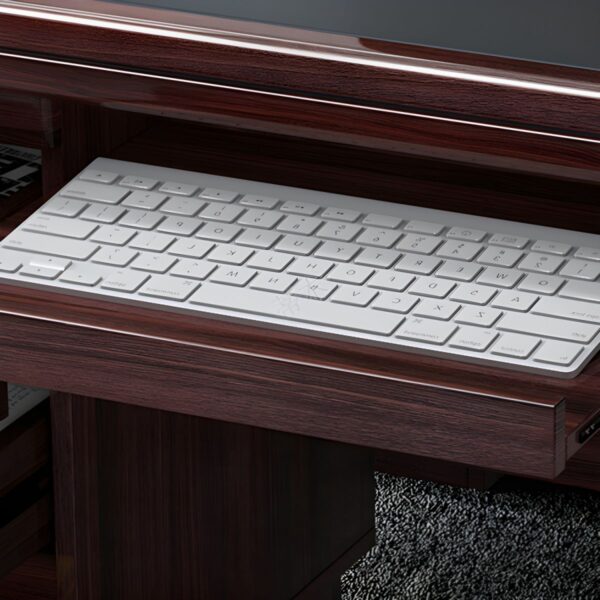 A modern 1.2-meter executive office desk in walnut finish, featuring a spacious tabletop and two drawers.