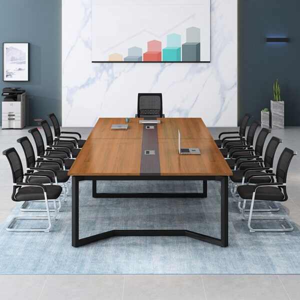 10-Seater Office Boardroom Table with a polished surface and modern design, suitable for collaborative meetings.