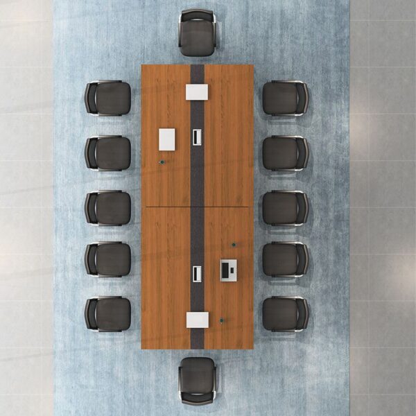 10-Seater Office Boardroom Table with a polished surface and modern design, suitable for collaborative meetings.