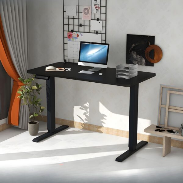 Electric Height Adjustable Standing Desk with a minimalist design and programmable height settings.