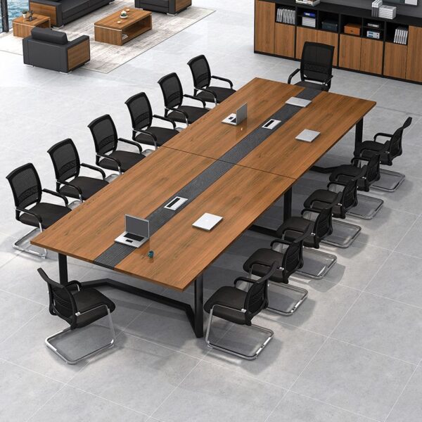 10-Seater Office Boardroom Table with a polished surface and modern design, suitable for collaborative meetings.