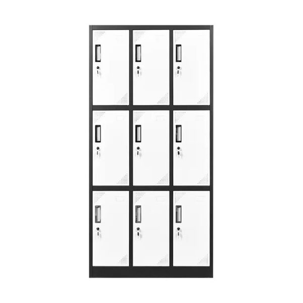 9-Locker Steel Office Storage Cabinet with nine secure compartments, modern design, and powder-coated finish.