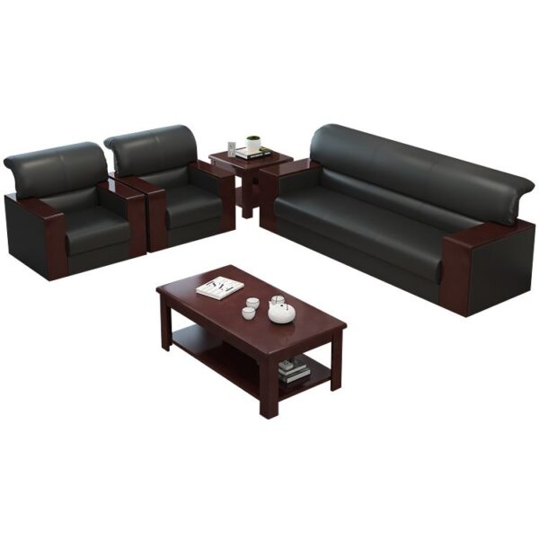 5-seater executive office sofa set featuring modern design and premium upholstery in a professional workspace.