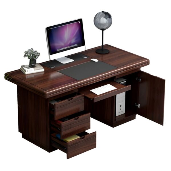 A modern 1.2-meter executive office desk in walnut finish, featuring a spacious tabletop and two drawers.