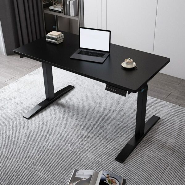 Electric Height Adjustable Standing Desk with a minimalist design and programmable height settings.