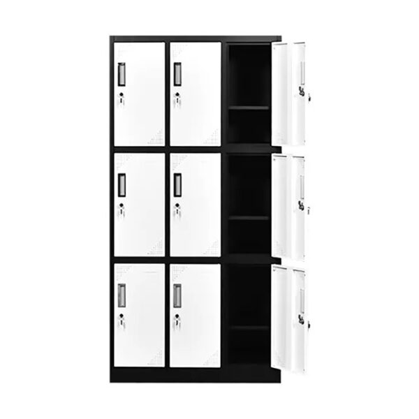 9-Locker Steel Office Storage Cabinet with nine secure compartments, modern design, and powder-coated finish.