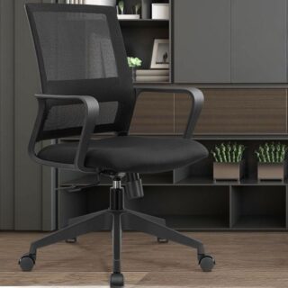 Captain Mesh Office Desk Chair showcasing ergonomic design with breathable mesh back and adjustable lumbar support.