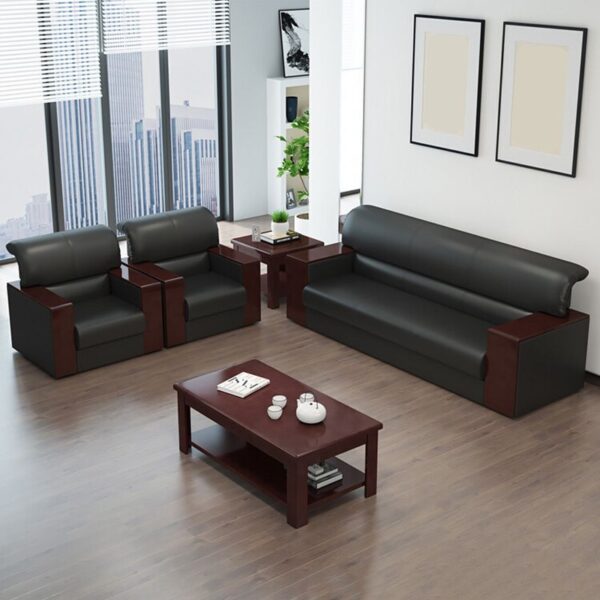 5-seater executive office sofa set featuring modern design and premium upholstery in a professional workspace.