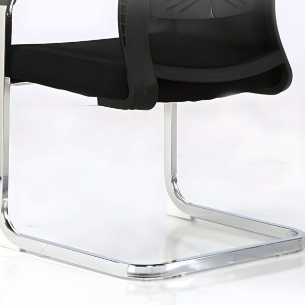 A modern cantilever guest chair with a sleek steel frame and upholstered seat, ideal for contemporary spaces.