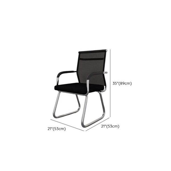 Modern mesh office visitor seat with ergonomic design and breathable backrest.