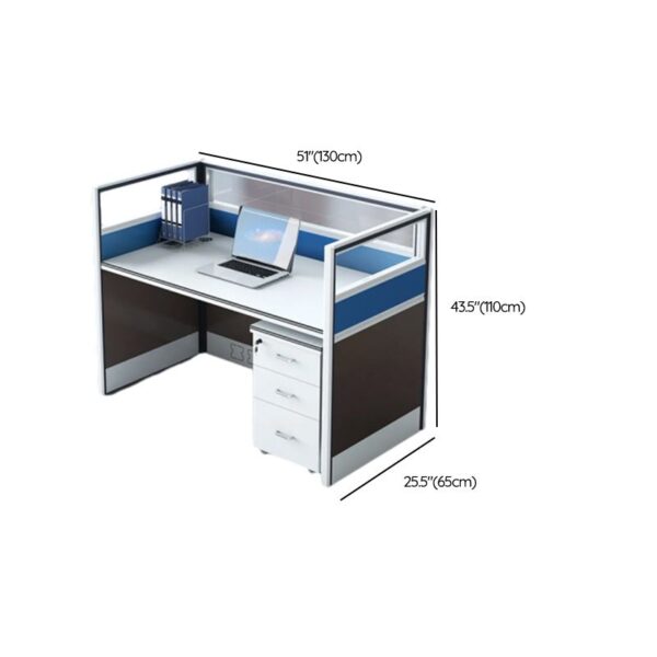 Single User Office Workstation featuring a spacious desktop, smart storage solutions, and a modern design in a stylish office setting.