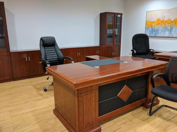 1800mm Managers Office Table with Pedestals, featuring a sleek design and ample storage in a modern office environment.