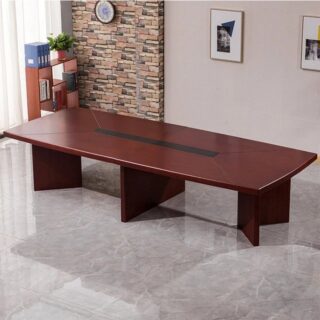 2400mm mahogany office boardroom table featuring a polished finish and elegant design.