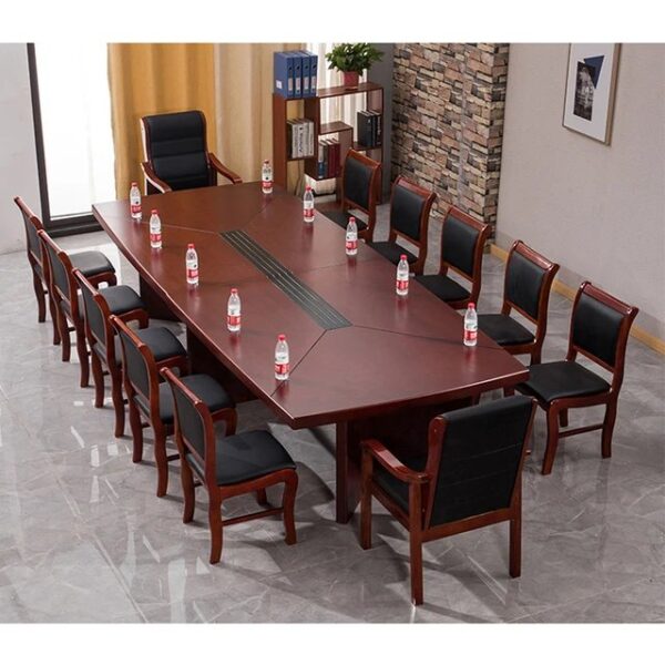 2400mm mahogany office boardroom table featuring a polished finish and elegant design.