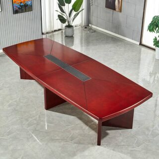 3000mm Mahogany Boardroom Table in an executive office setting, showcasing its rich finish and spacious design.