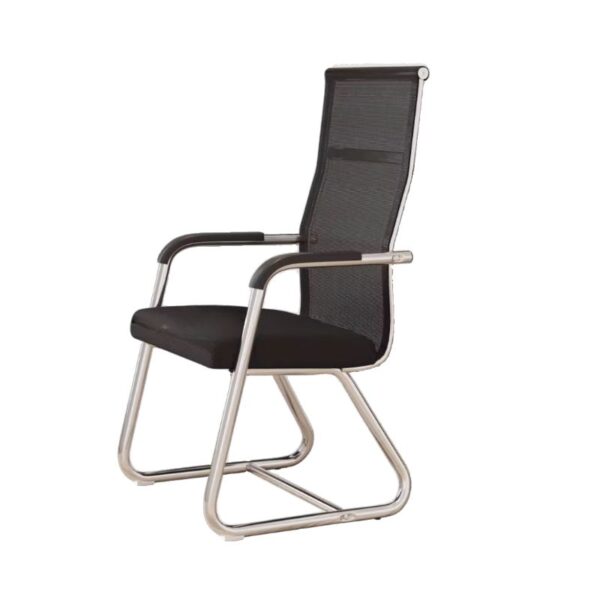 Upholstered high back office chair with modern design and ergonomic support in a stylish workspace.