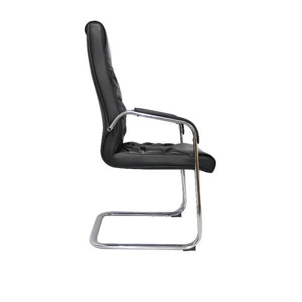 Executive Leather Office Visitor Seat with chrome frame and plush cushioning, designed for modern offices.