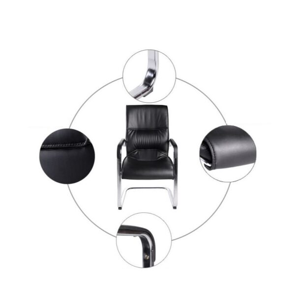 Executive Leather Office Visitor Seat with chrome frame and plush cushioning, designed for modern offices.