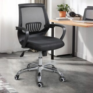 Black Mid-Back Mesh Executive Chair with adjustable features and ergonomic design.