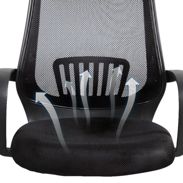 Black Mid-Back Mesh Executive Chair with adjustable features and ergonomic design.