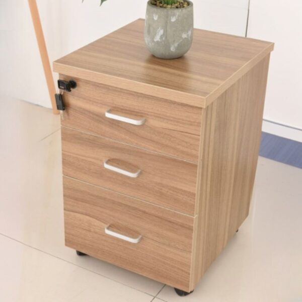 Three Drawers Mobile Storage Pedestal with sleek design and wheels for easy movement, ideal for office organization.