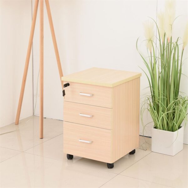 Three Drawers Mobile Storage Pedestal with sleek design and wheels for easy movement, ideal for office organization.