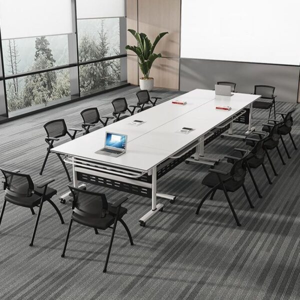 Double Pedestal Foldable Office Table with a spacious surface, designed for versatility in office settings.