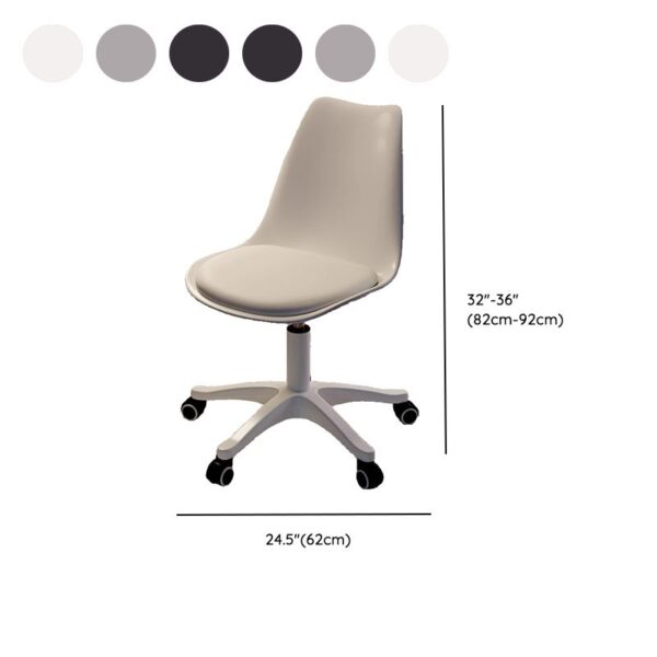 Swivel Eames Plastic White Chair with a sleek design and molded plastic seat, ideal for contemporary interiors.