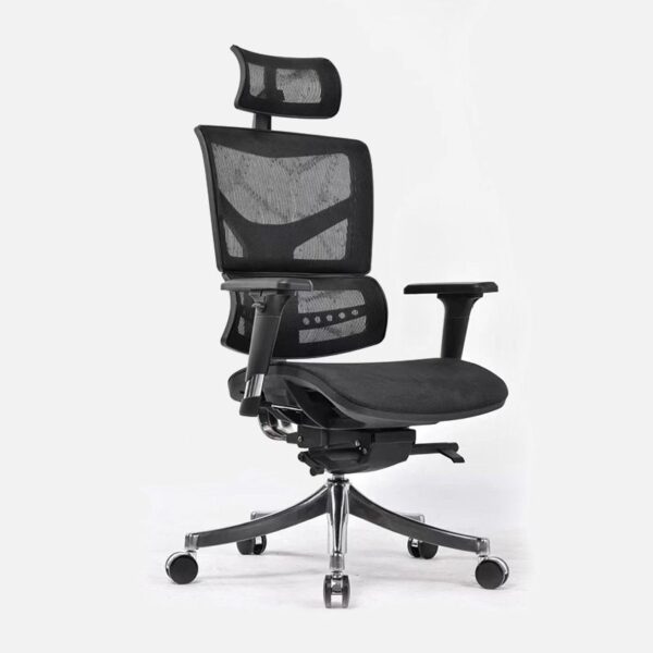 Black Managers Mesh Office Chair featuring a breathable mesh back, padded seat, and adjustable height.