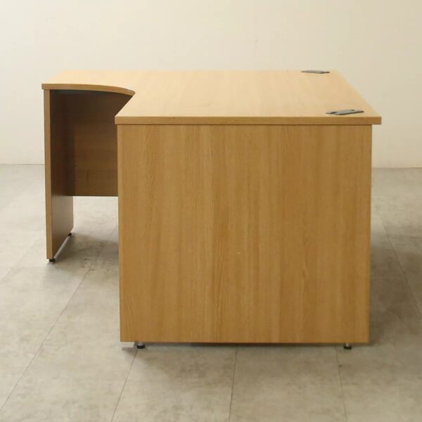 1400mm L-shaped Office Wooden Desk with a spacious surface and built-in storage, showcasing a modern design in a stylish workspace.