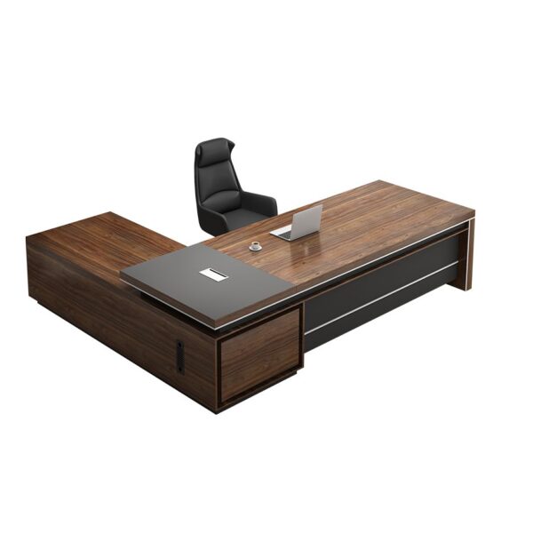 1800mm Managers Mahogany Office Desk featuring a spacious surface, elegant design, and multiple storage drawers.