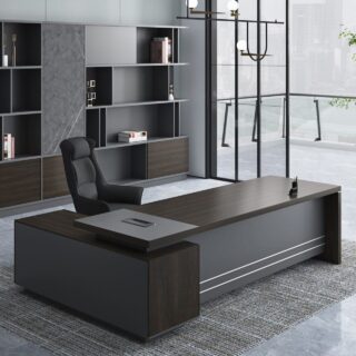 1800mm L-fashioned Executive Office Desk featuring a sleek design and ample workspace, ideal for modern offices.