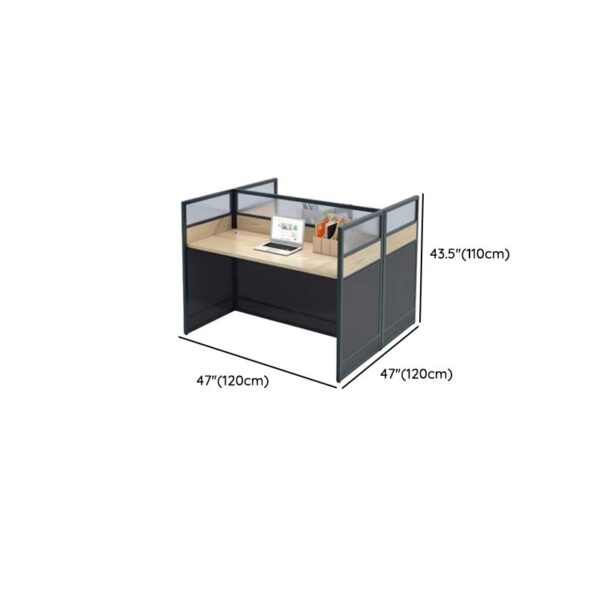 2-Way Modular Office Workstation featuring two side-by-side desks with integrated cable management in a modern office setting.