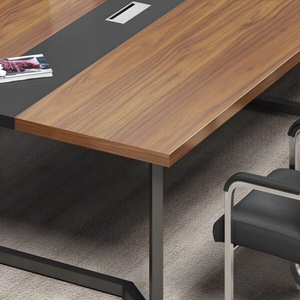 2.4 meters office boardroom table in a modern conference room setting, accommodating multiple chairs.