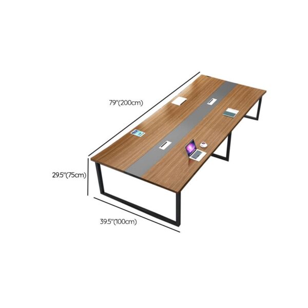 2.4-meter office boardroom table in a modern office setting, showcasing a polished wooden surface and sleek design.