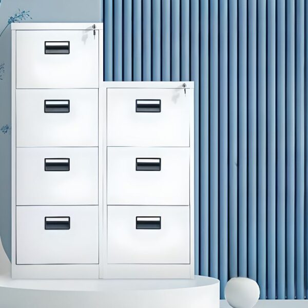 3-Drawer Steel Office Filing Cabinet with smooth gliding drawers and locking system.