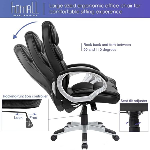 Directors Executive Office Leather Seat with high backrest in a modern office environment.