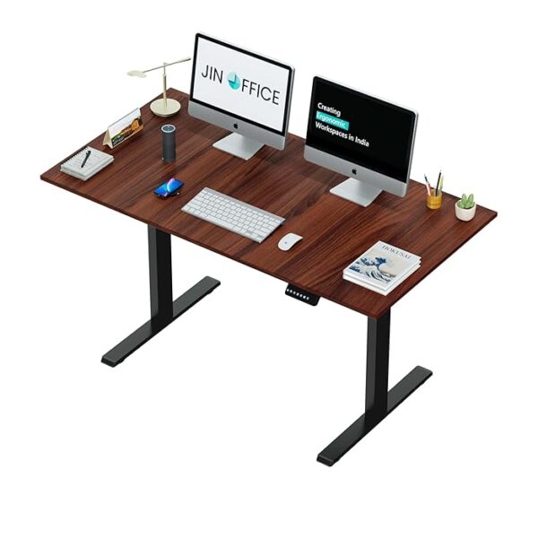 Height Adjustable Electric Desk at a modern office setting, showcasing its ergonomic design and spacious surface.