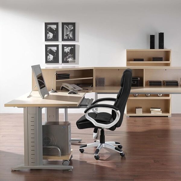 Directors Executive Office Leather Seat with high backrest in a modern office environment.