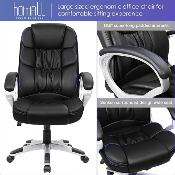 Directors Executive Office Leather Seat with high backrest in a modern office environment.