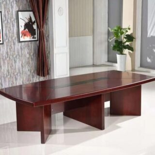 2.4-meter mahogany boardroom table in a modern conference room setting.