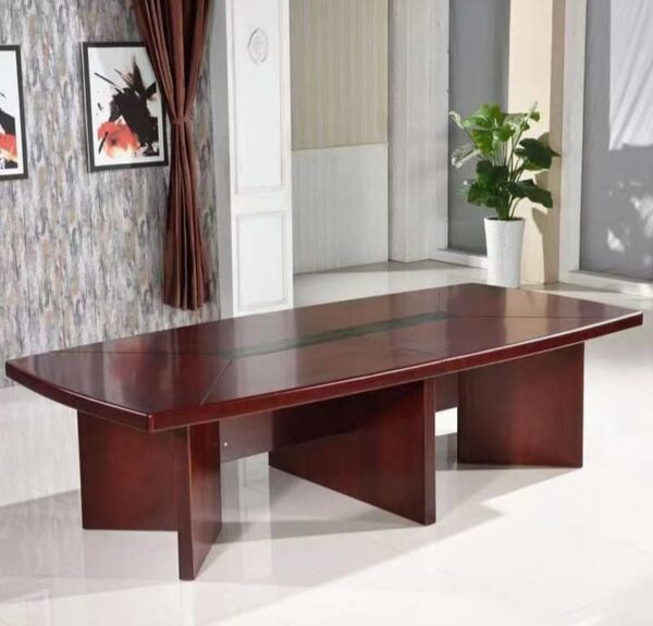 2.4-meter mahogany boardroom table in a modern conference room setting.