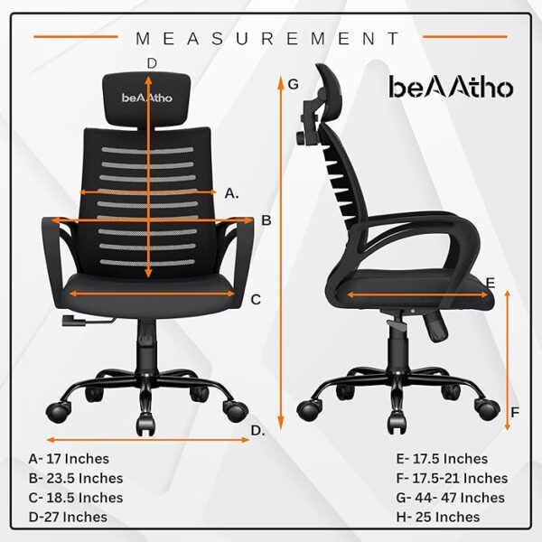 Ergonomic Mesh Computer Office Chair in a modern office setting, showcasing adjustable features and breathable mesh backrest.