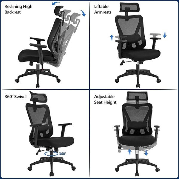 Ergonomic High-Back Executive Office Seat with adjustable features and premium upholstery, promoting comfort and support.