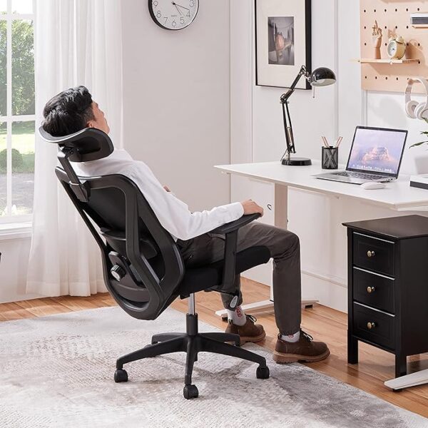 Ergonomic High-Back Executive Office Seat with adjustable features and premium upholstery, promoting comfort and support.