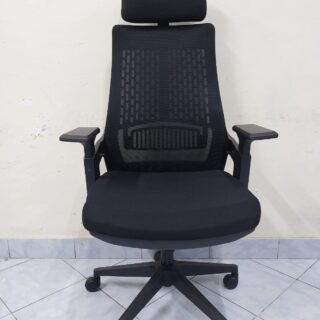 "Lama Orthopedic Office Seat with ergonomic design, adjustable features, and padded armrests in a contemporary office setting."