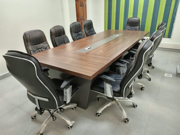 3-Meters Modern Boardroom Office Table featuring a sleek design, ideal for professional meetings and collaborative sessions.