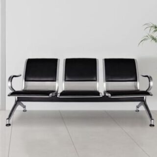 3-Link Padded Office Waiting Bench with interconnected seats and durable upholstery, designed for modern office environments.