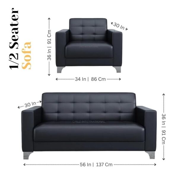 5-Seater Corporate Comfort Sofa Set in a modern office lounge, showcasing plush upholstery and a sleek design.