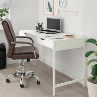 Brown Managers Leather Office Seat with ergonomic design and high backrest in a modern office environment.